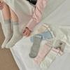 Ballet-Inspired Mesh Ruffle Lace Socks for Girls, Slimming Color-Block Mid-Calf Slouch Socks, Perfect with Leather Shoes