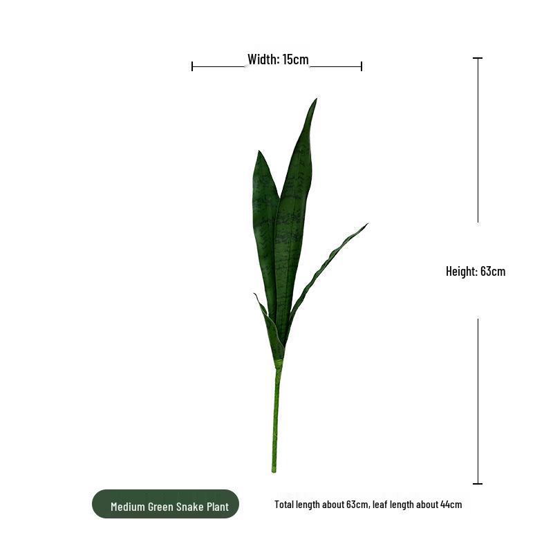 Artificial Snake Plant Agave Bonsai for Indoor & Outdoor Decor - Green Single Stem in Pot for Home or Office