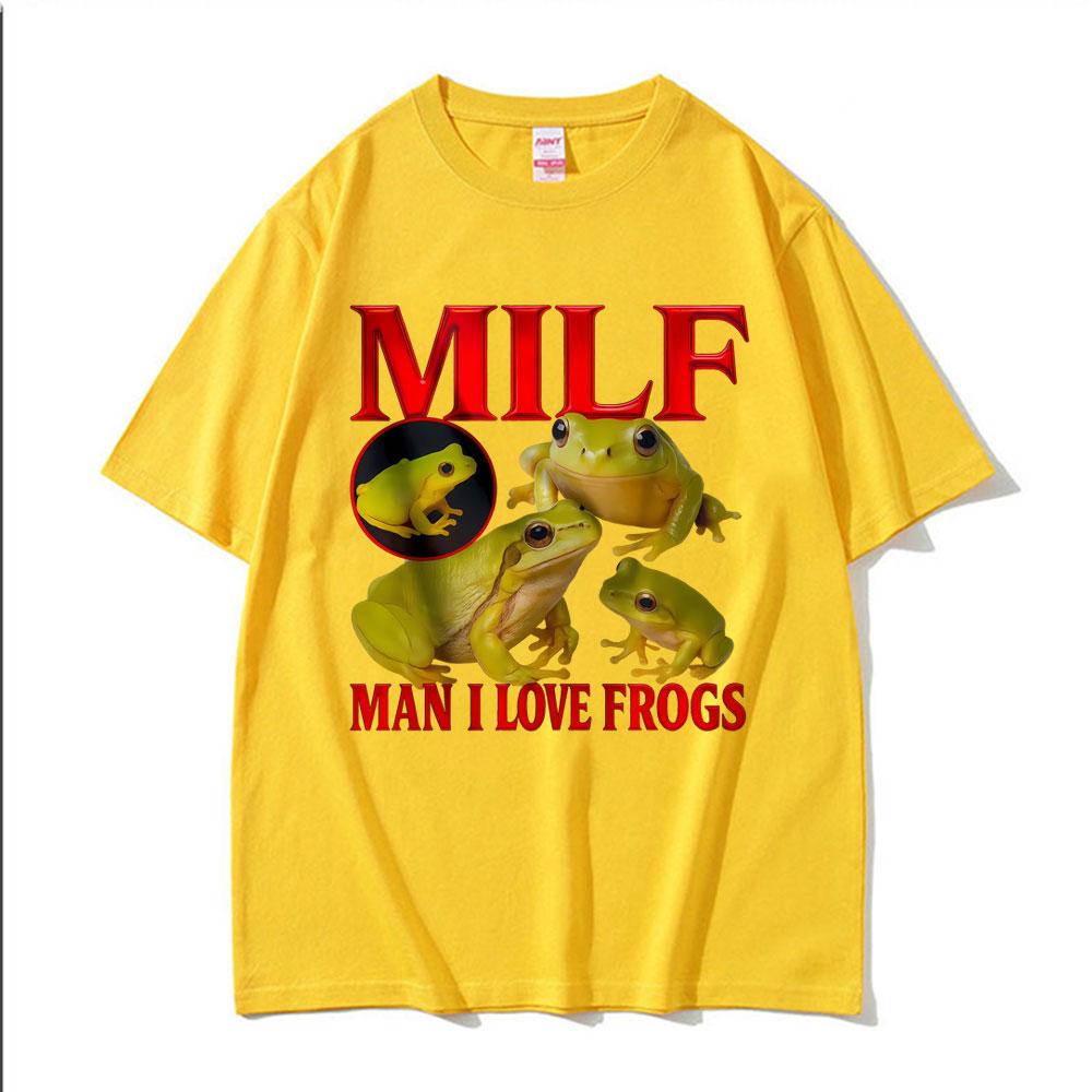 Funny I Love Frogs Gift Meme Lover Printed Tshirt Men Women Vintage Toad Y2K Fun Classic T Shirts 100% Cotton T-shirt Streetwear