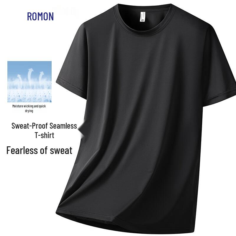 ROMON Men s Quick-Dry Seamless Short Sleeve T-Shirt XL