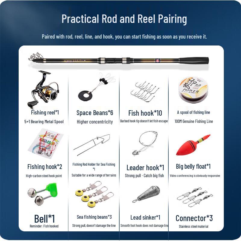 Guangwei Zichen Qiankun Super Hard Long Cast Sea Fishing Rod Set