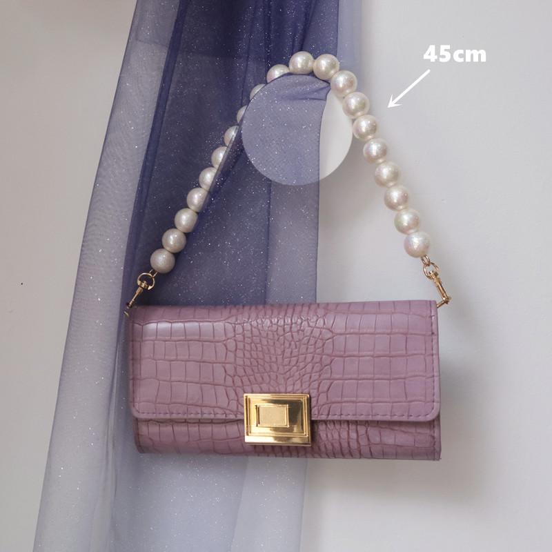 New Fashion Woman Handbag Accessory Parts White Pearl Acrylic Resin Chain Luxury Solid Strap Women Shoulder Clutch Handle Chains