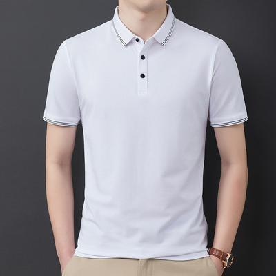 Men's Short-sleeved Summer New Korean Style Fashion Casual Young Men's Short-sleeved Lapel Solid Color Loose Polo Shirt