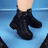 Women's Genuine Leather Non-Slip Height-Increasing Fleece-Lined Winter Snow Boots