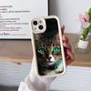 Sky Eye Ladder Phone Case for iPhone 15 14 13 12 11 Pro Max Samsung A15 A25 A24 A54 Huawei Honor 90 Angel Eye Soft Cover A41 Cool cat Black Design Art