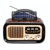 Retro Radio with   Spker Memory Card USB Playback Solar Battery Powered Rechargble Portable AM FM Radio for Outdoor Camping