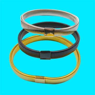 Unisex Adjustable Metal Spring Bangle Bracelet - Non-Slip Elastic Cuff Armlet