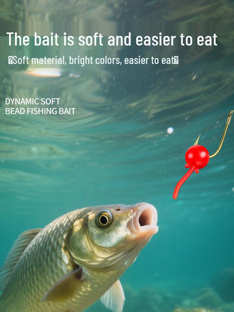 Diao Diao Soft Bead Biomorphic Fishing Lure with Tail for Crucian Carp