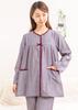 Eye Cotton Double Gauze Long Sizes 33033 K's Women's 100% Open-Front Pajamas, Sleeve, S/M/L/LL/3L, (Brown, M)