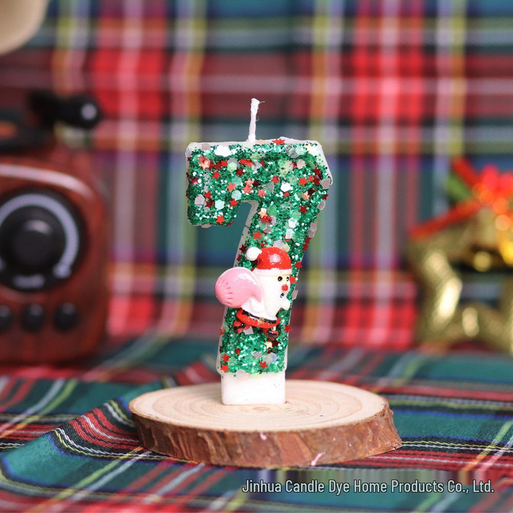 Santa Claus Birthday Number Candles - Creative Christmas Cake Decorations & Gifts