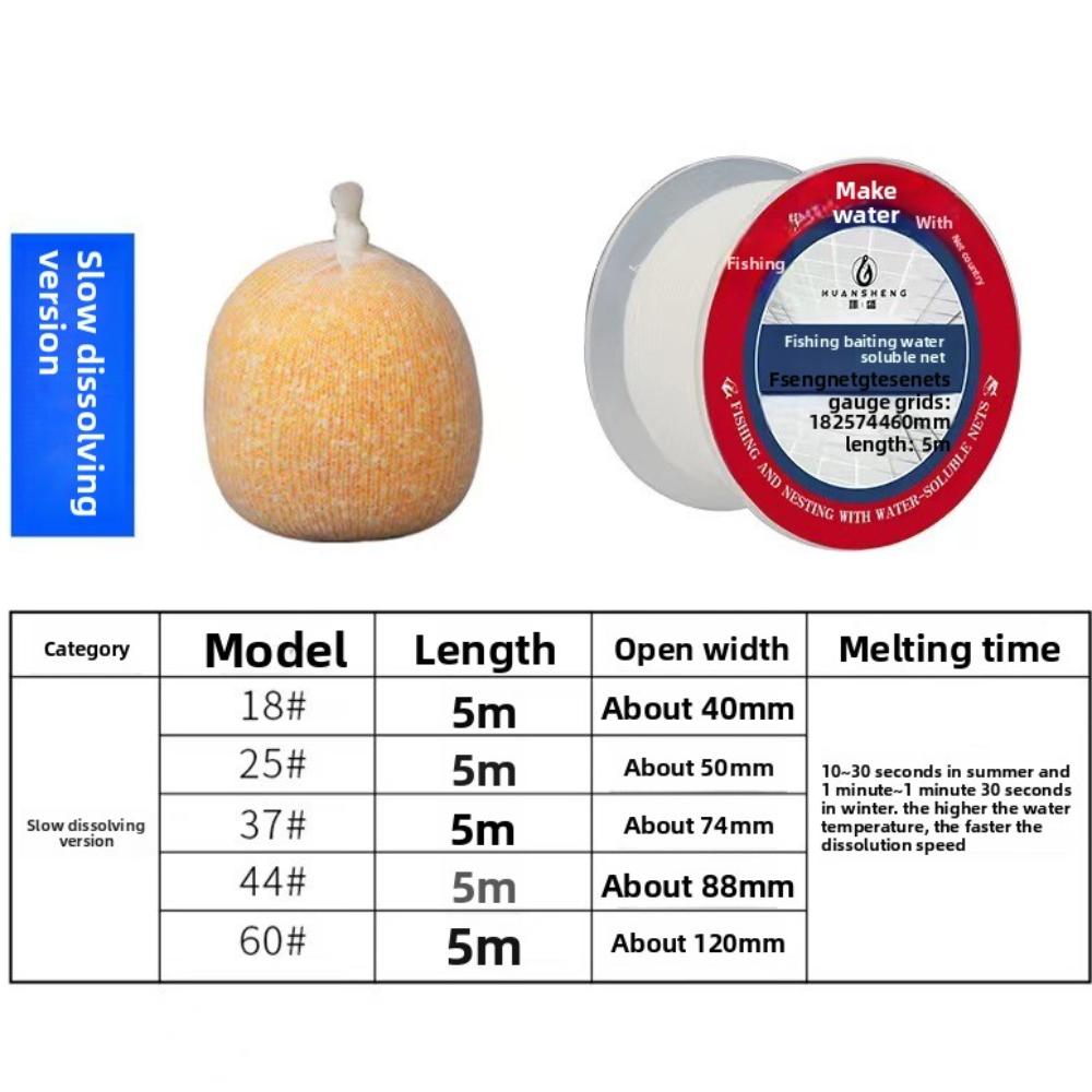 18mm 25mm 37mm 44mm 60mm PVA Fishing Mesh multi-size 5m Length Carp Fishing Feeder Water Soluble Bait Nets
