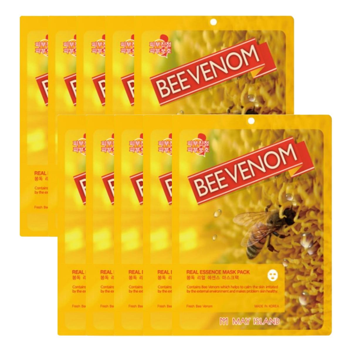 May Island Real Essence Mask Pack Bee Venom Firming Hydrating Sheet Mask 25ml*10ea