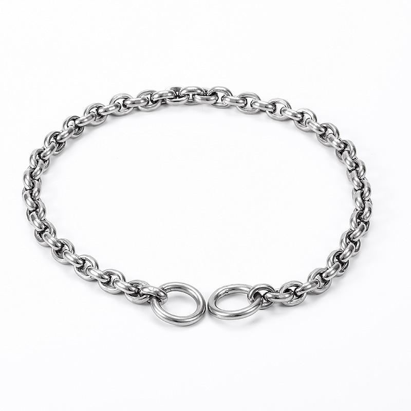 

Ошейник-цепочка из нержавеющей стали для собак с круглой мордой, ошейник-цепочка для крупных собак, ошейник-цепочка P, шейное кольцо