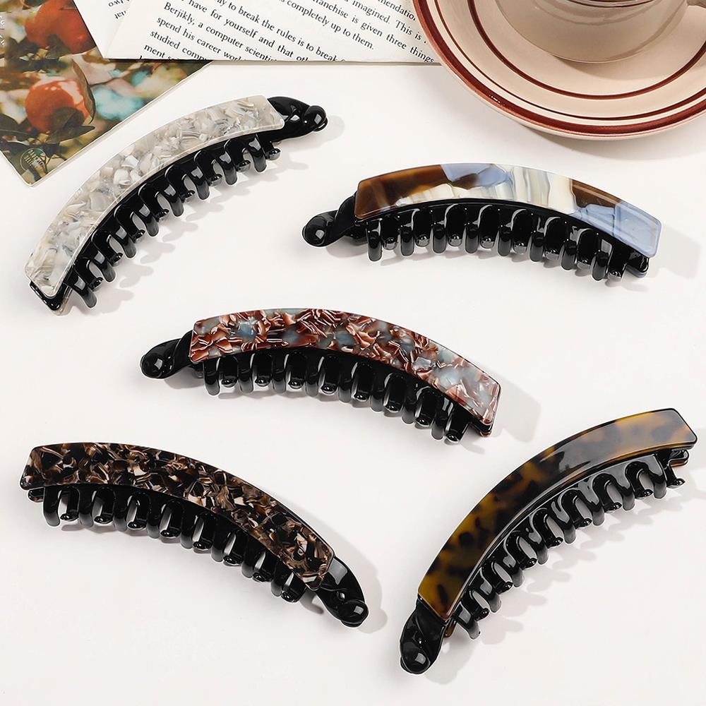 13cm Large Ponytail Claw Clip Vertical Banana Hair Clips Women's One-word Clip Twist Hairgrips Fashionable Hair Accessories