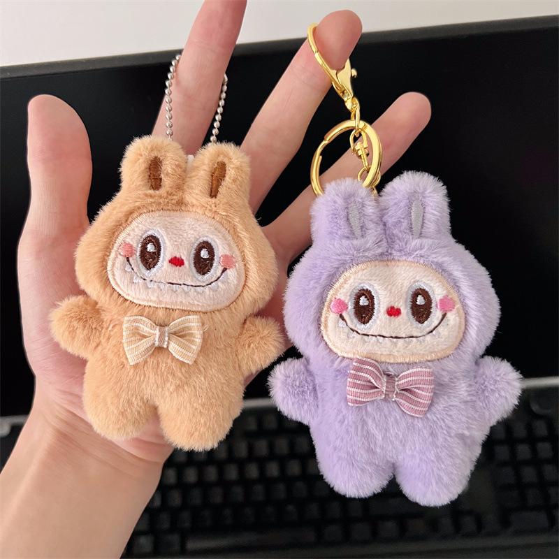 Labubu Little Rabbit Plush Keychain: Cute Cartoon Bag Charm