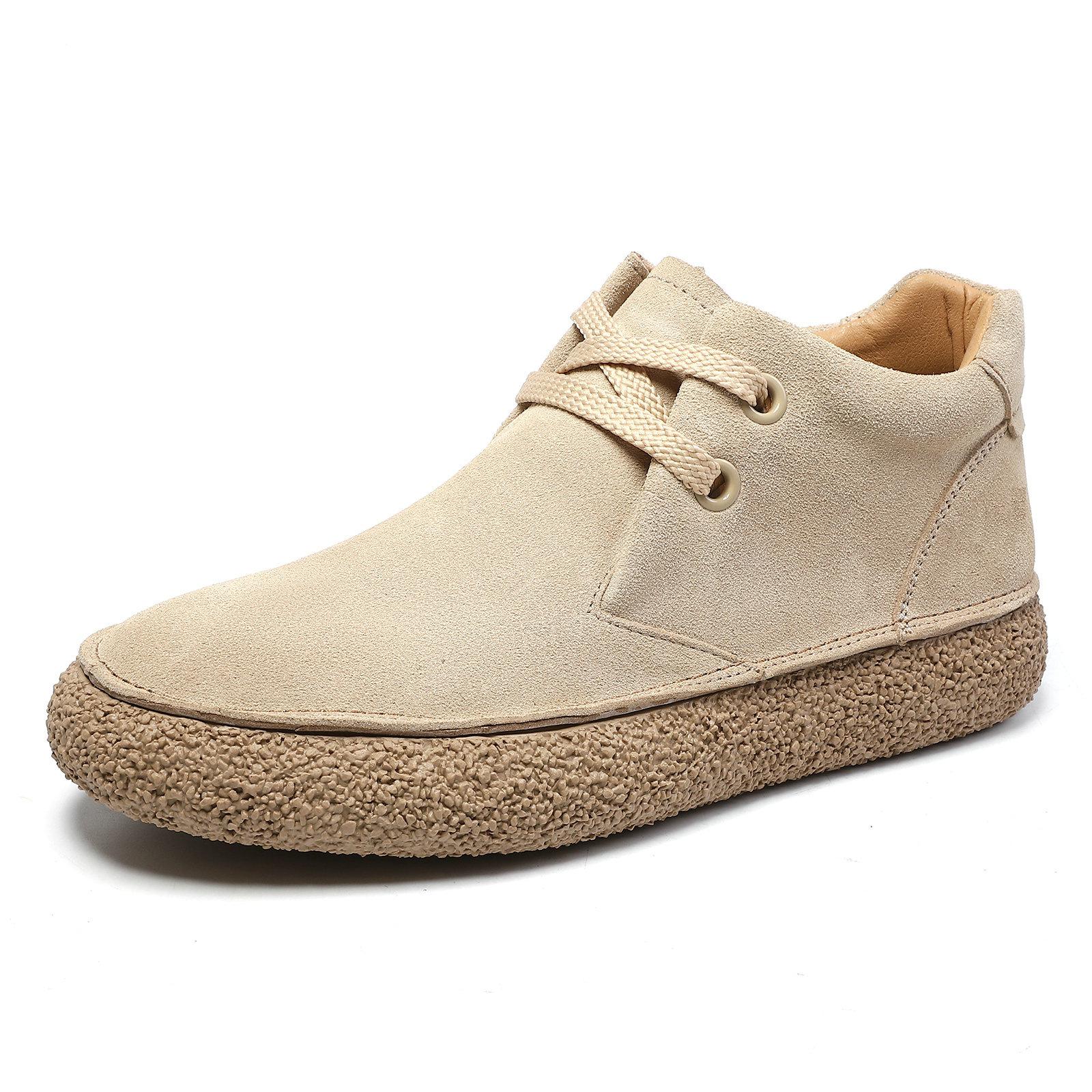

New Brown Suede Shoes Men s Genuine Leather Casual Shoes Man Driving Shoe Lace-up Comfortable Outdoor Walking Sneakers Men Shoes 39