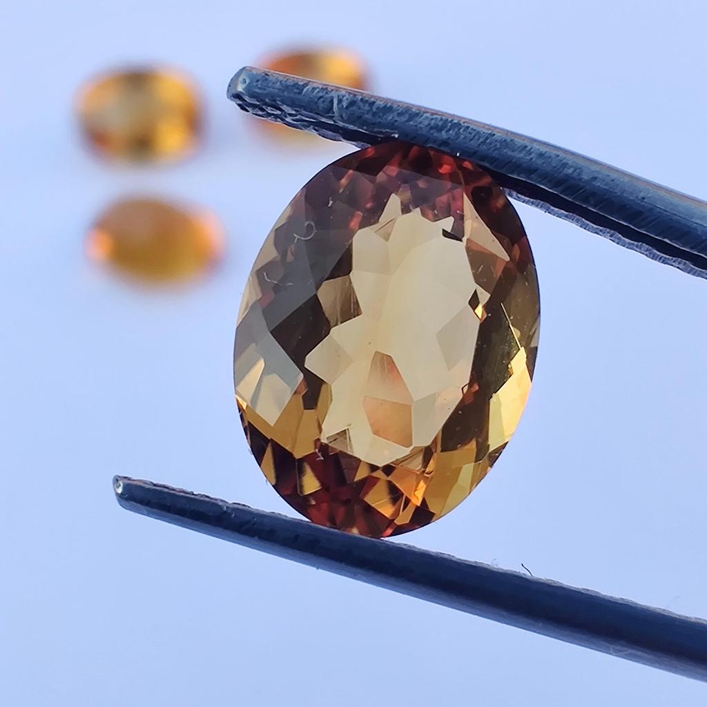 4 Stück Los 6x8 MM Größe Ovale Form Natürlicher Citrin Facettiert Für Ringherstellung Edelstein, 5,50 Karat Citrin Stein.