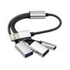 USB 2.0 Extension Cable, 1 To 3 Multiports Adapter with USB C Port for Data Transfer and Charging Cord Flexible Cable