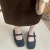 Flat-bottomed Korean Version of Mary Jane Single Shoes Women's Shoes 2025 New Autumn and Winter Black Gentle Versatile Plush Shoes