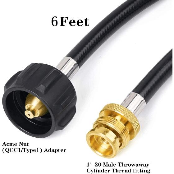 6Feet Propane Adapter Hose 1 Lb To 20 Lb Converter for Coleman Propane Stoves, Fold N Go Stoves To Connect 5lb - 20 Lb Large Propane Tank, Not Fit