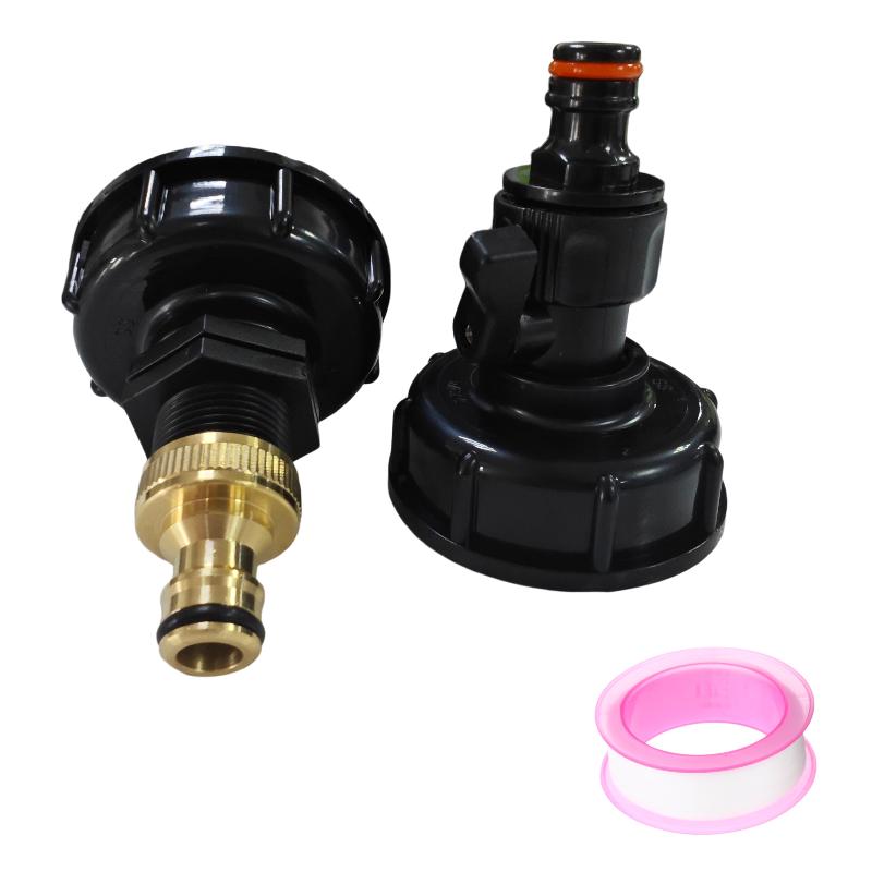 IBC Tank Valve Adapter 1 Set 1 2 3 4 Inch Water Hose Connector 60mm Coarse Thread for Agriculture Use Heavy Duty