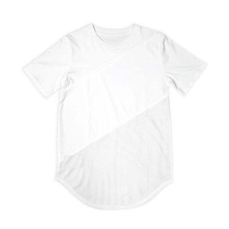 Muscleguys Mens Soild Long T-Shirt Muscle Brand Fitness Bodybuilding Workout Clothes Man Cotton Blank Man T Shirt Men Tops