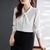 Women's Long Sleeve Bow Tie Blouse