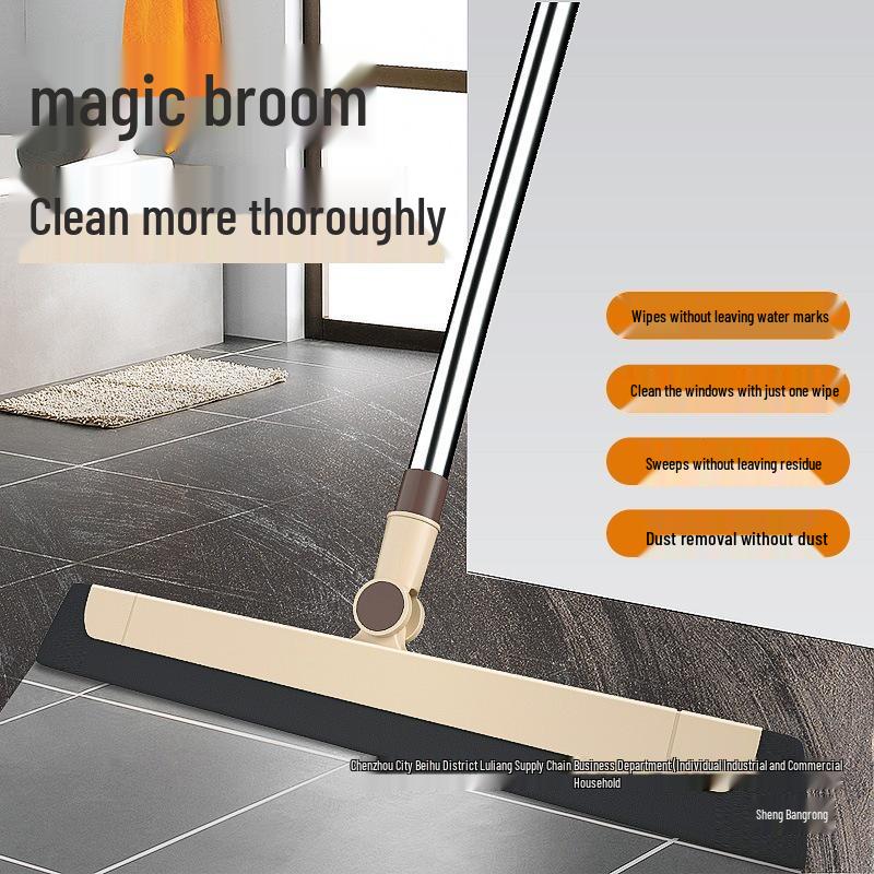 Multi-Purpose Bathroom & Floor Mop and Scraper for Hair and Water