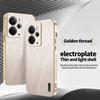 KADEM For Realme 14 5G Case Electroplating Silk Texture PU + TPU Phone Back Cover