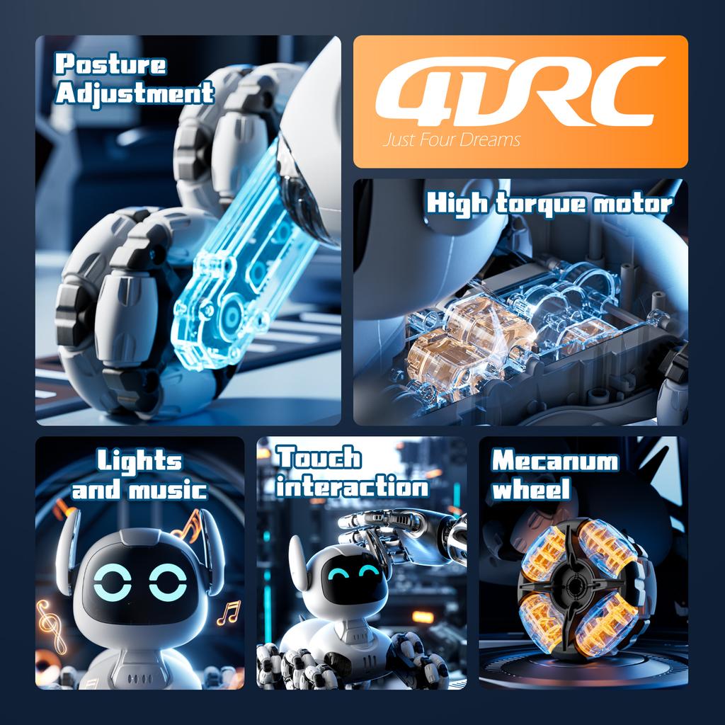 Y9 Intelligent Remote Control Robot Dog Electronic Stunt Rc Cars with Light & LED Eyes Touch-sense Electric Toys for Boys Kids