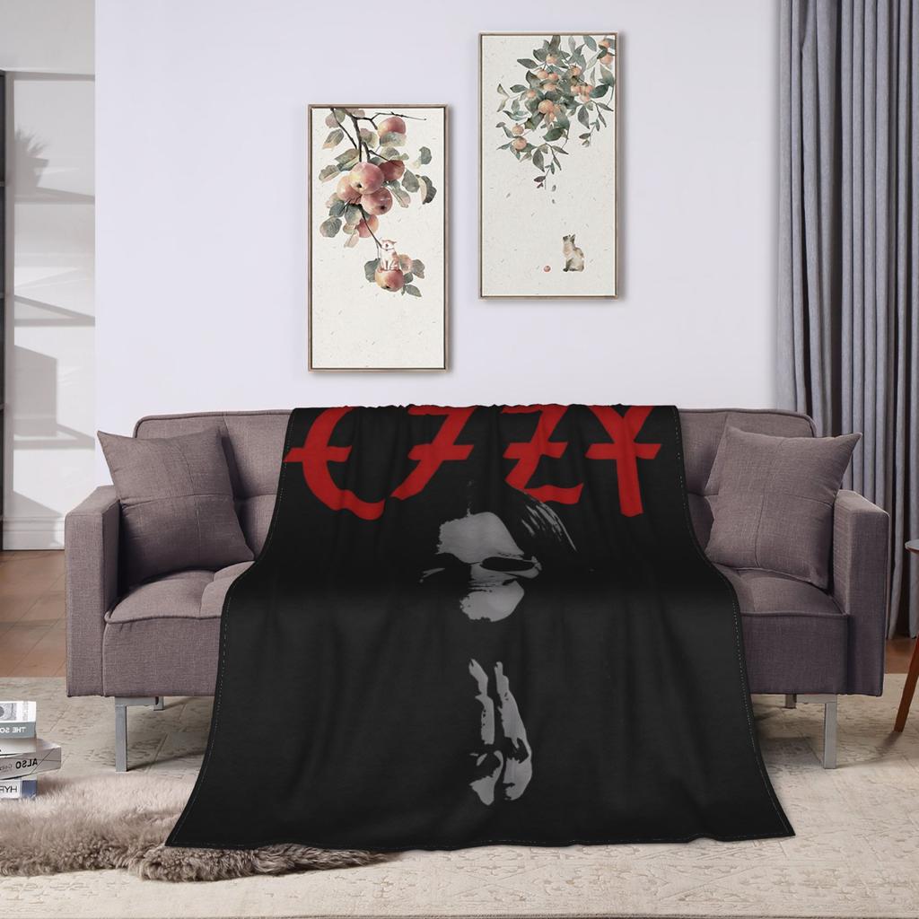Ozzy RIP Ozzy Osbourne Koc w stylu vintage Koc podróżny do biura Koc flanelowy na zewnątrz Ciepły Miękki Wysokiej jakości Pled Prezent