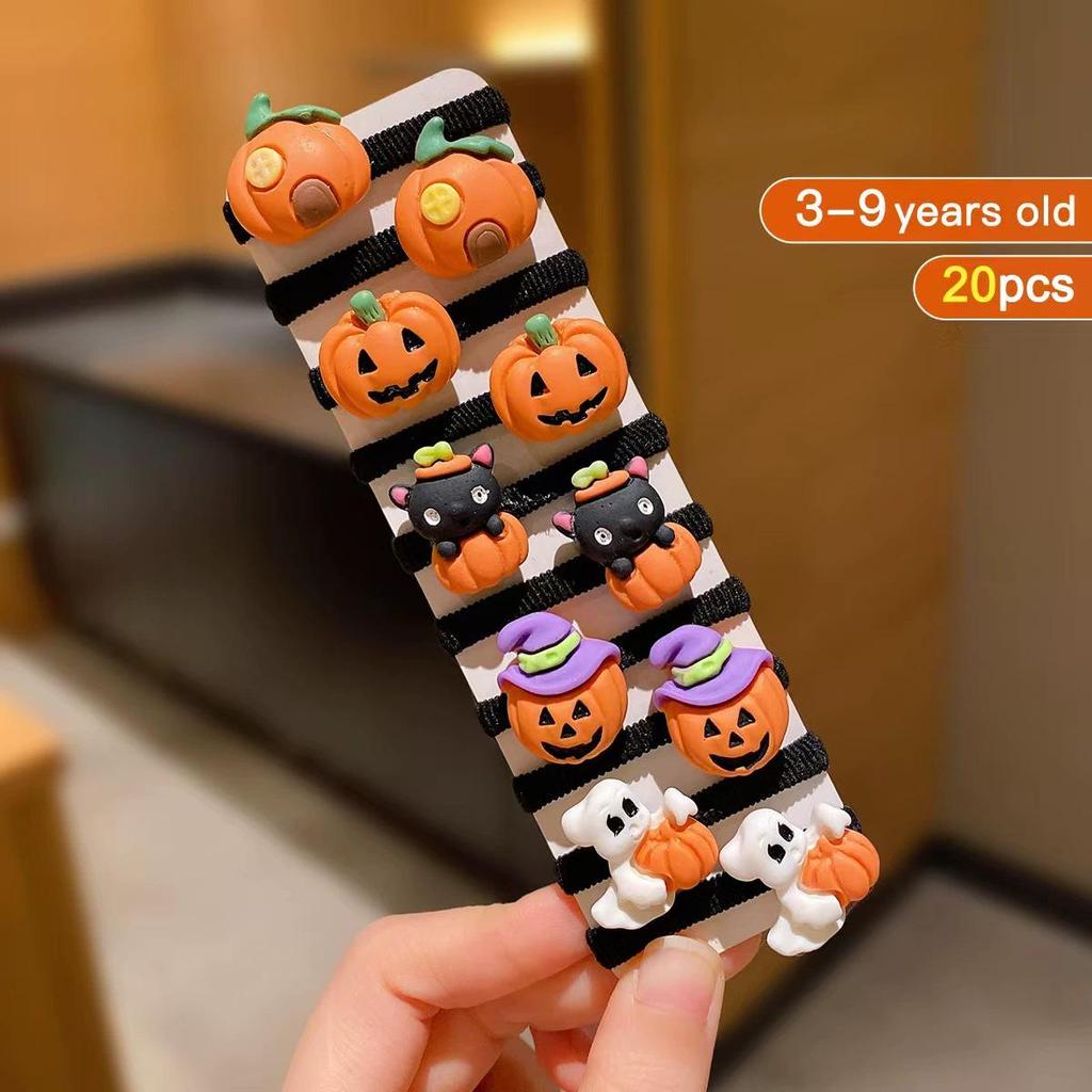 2025 Halloween Cute & Funny Kids' High-Elastic Rubber Band Hair Accessories
