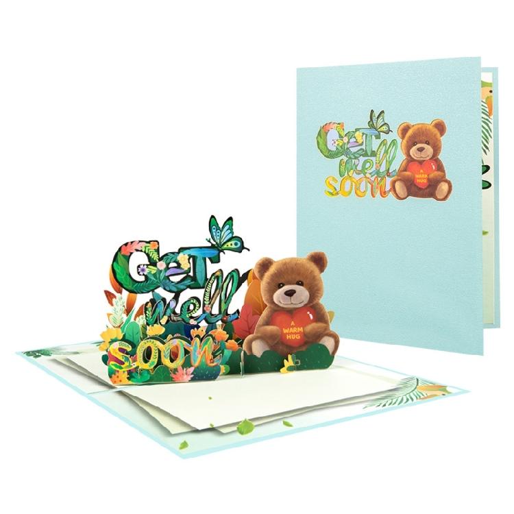 GetWellSoon PopUp Card with Envelope 3D Holiday Greeting Card Present