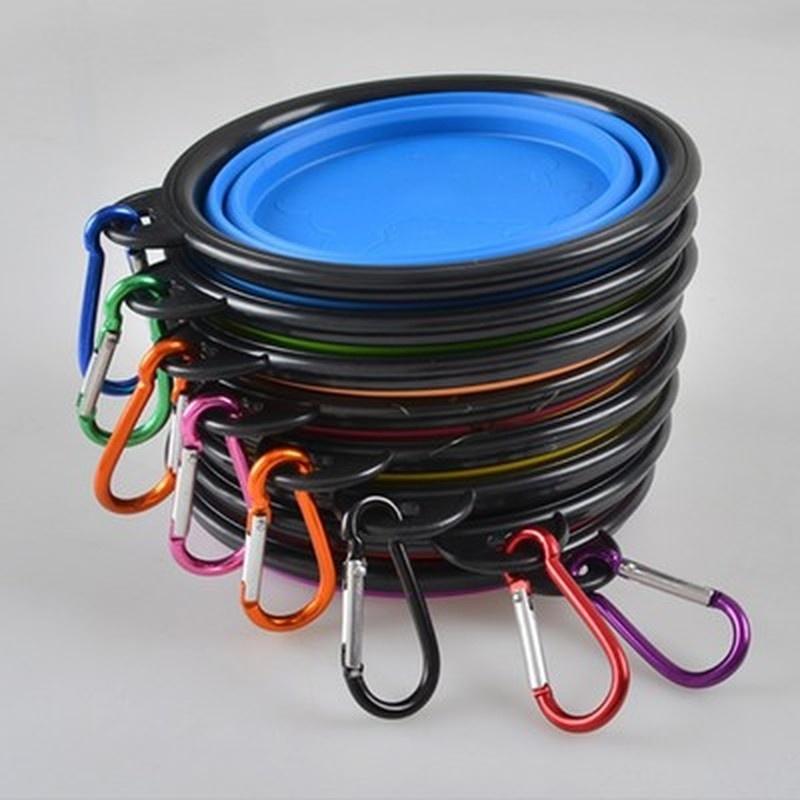 Collapsible Dog Pet Folding Silicone Bowl Outdoor Travel Portable Puppy Food Container Feeder Dish Bowl