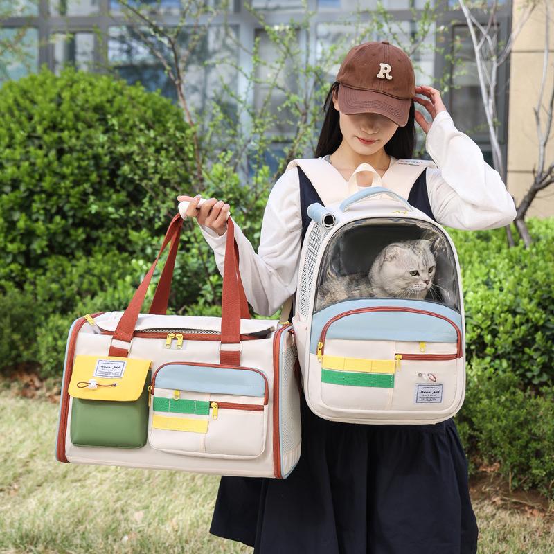 Convenient for Pets To Go Out Large Capacity Foldable Breathable Pet Backpack Portable Cat Bag Small Animal Carrier