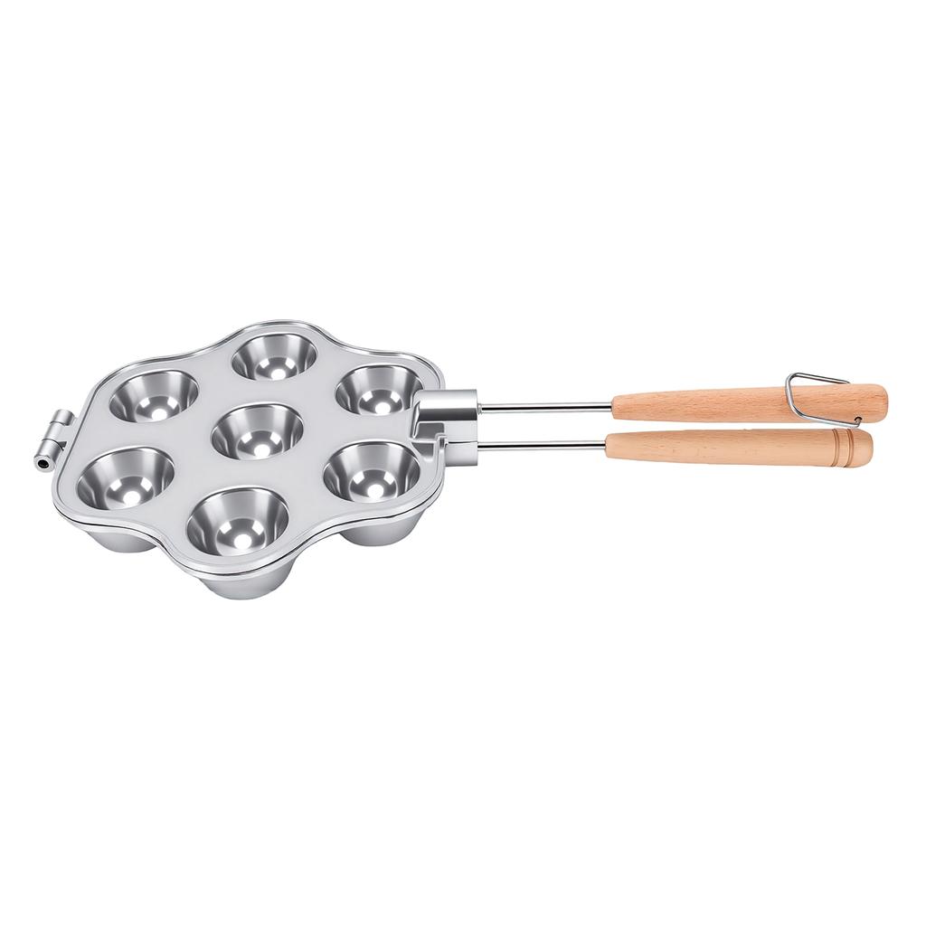 Open Pies Cookie Maker Anti Stick Aluminum Alloy Open Pies Cookie Baking Maker with Wood Handles for Tarts Cupcakes