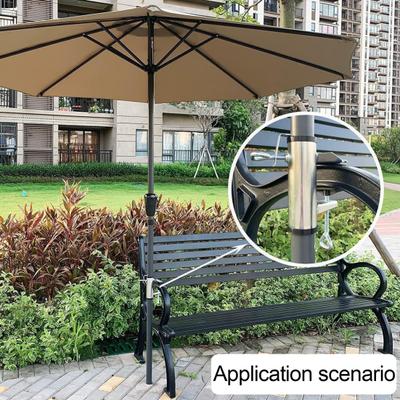 Outdoor Chair Umbrella Clamp Heavy Duty Metal Adjustable Garden Yard Patio Beach Deck Railing Fence Bench Market Umbrella Pole Holder Fixing Clip