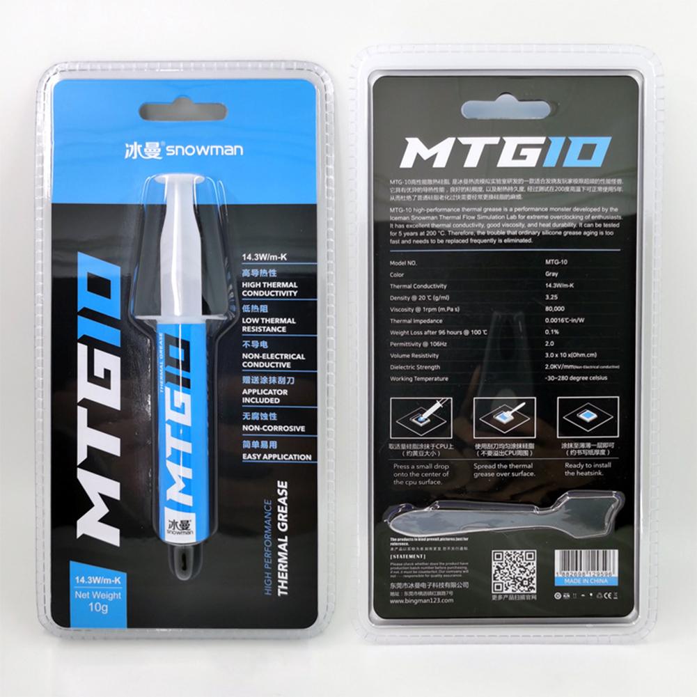 Thermal Paste for Electronic Products Non-corrosive 5/10g Syringe MTG5/MTG10 Thermal Conductive Grease Paste