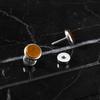 Vnox Hypoallergenic Stainless Steel Stud Earrings for Men, Small Round Natural Tiger Eye/Turquoise/Agate Stone Fashion Jewelry