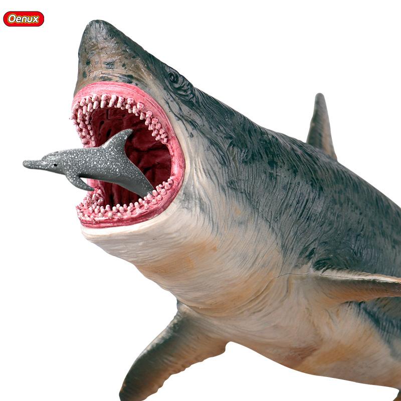 Oenux Savage Marine Sea Life Megalodon Figurka Akcji Klasyczne Zwierzęta Oceaniczne Duży Rekin Ryba Model Pcv Kolekcjonerska Zabawka Dla Dzieci Prezent
