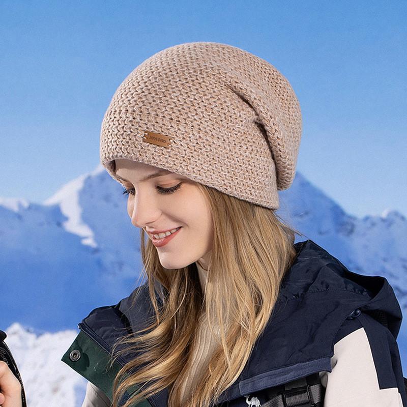 Womens Knitted Hat And Neck Warmer Set With Fleece Lining For Winter Cold Weather