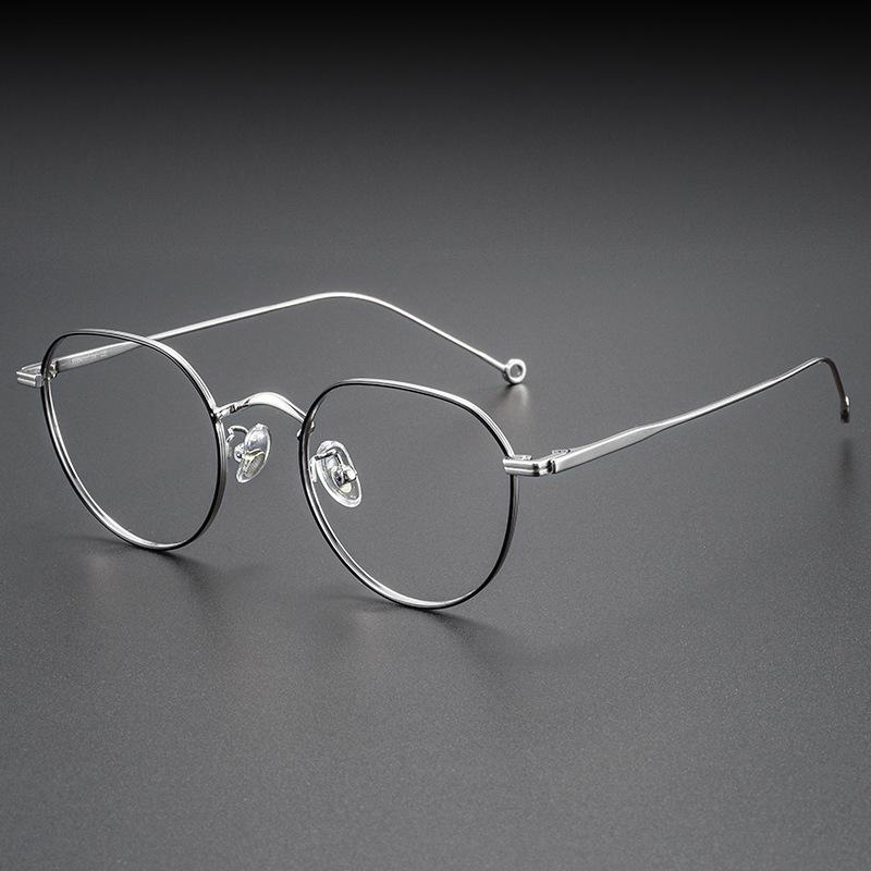 Retro Ultra Light Pure Titanium Round Frame Reading Glasses For Men Women Anti Blue Light Radiation Presbyopic Glasses