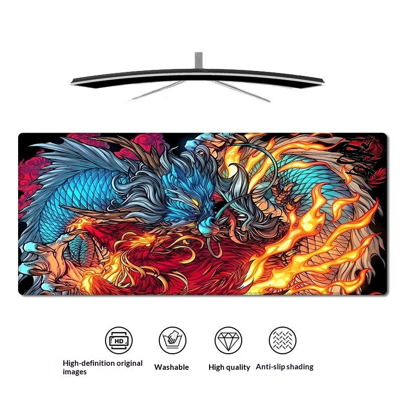 Tapis de Souris Gaming Large Dragon Japonais XXL Tapis de Souris Gamer Clavier Sur la Table Tapis de Bureau Vitesse Anime 60*30cm Tapis de Souris