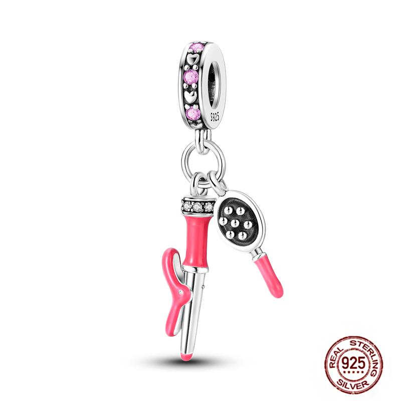 Daily Articles Copper Pink Perfume Charms Camera Dumbbell Smart Watch Beads Fit Original Bracelets Diy Jewelry Gift