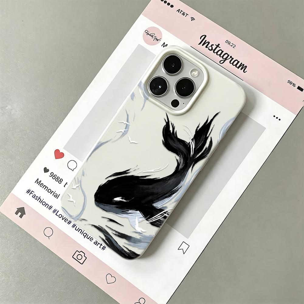 Aesthetic Anti Drop Phone Case For Iphone 13 17 Air 15 Plus 11 Pro Max 14 16 12 Lightweight Portable Stylish Whales Bumper