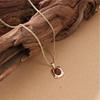 Arvaleff Luxury Red Agate Pendant Necklace for Girls - Copper Retro Spring Design