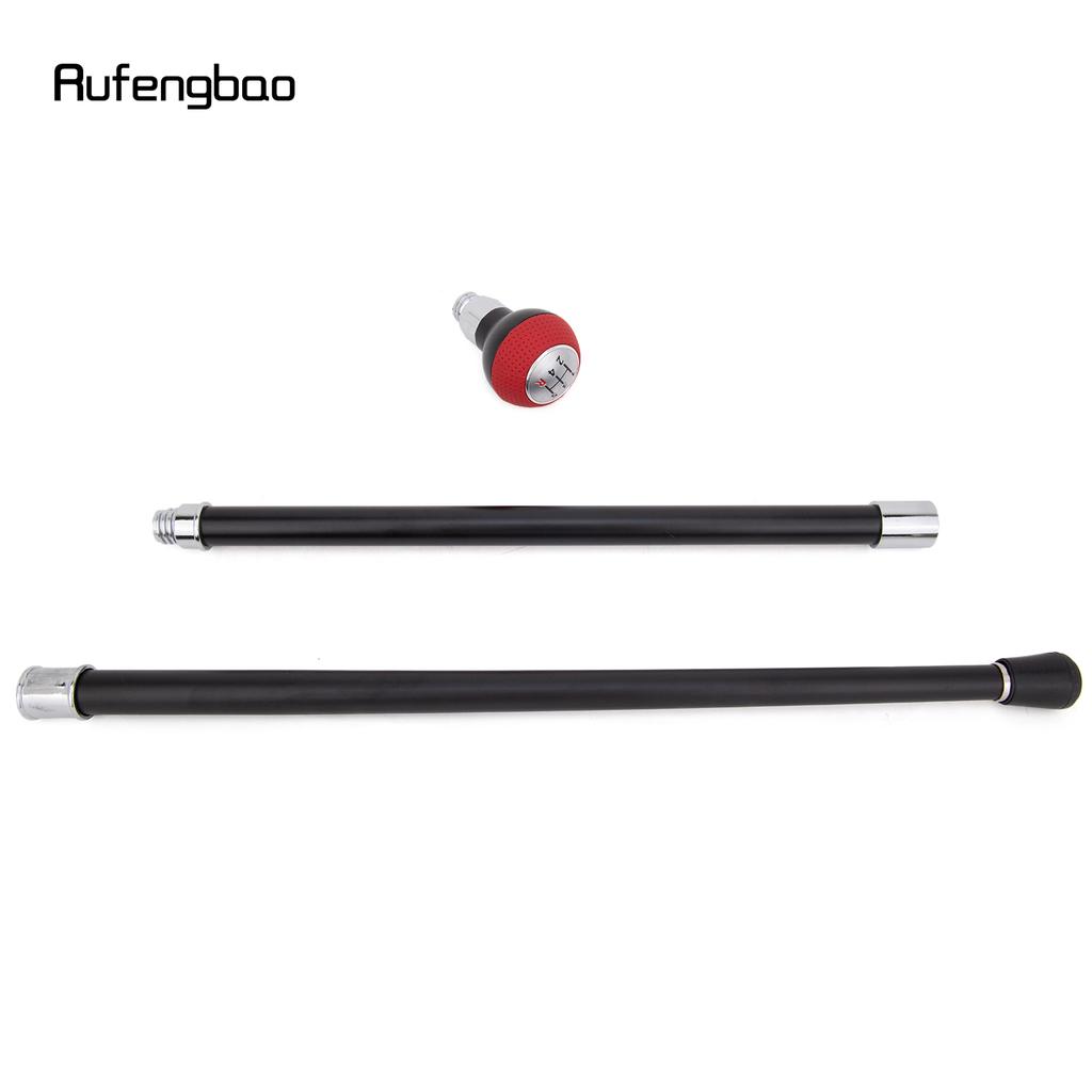 Red Black Gear Ball Silver Walking Cane Fashion Decorative Walking Stick Gentleman Elegant Cosplay Cane Crosier 92cm