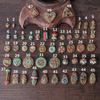 Handmade Nepalese Buddhist Tibetan Brass Metal & Clay Loose Craft Beads for Necklace Jewelry Making DIY