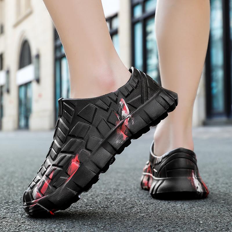 Nya trendiga herrsandaler med tjock sula i stora storlekar, dam- och herrmodell, EVA, lätta, andningsbara strandskor, herrsandaler, tofflor