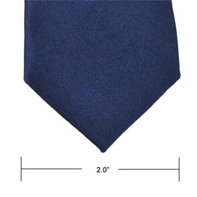 TEXU 20X Polyester Narrow Neck Tie Skinny Solid Dark Blue Thin Necktie For Men (2 Inch Max Width)